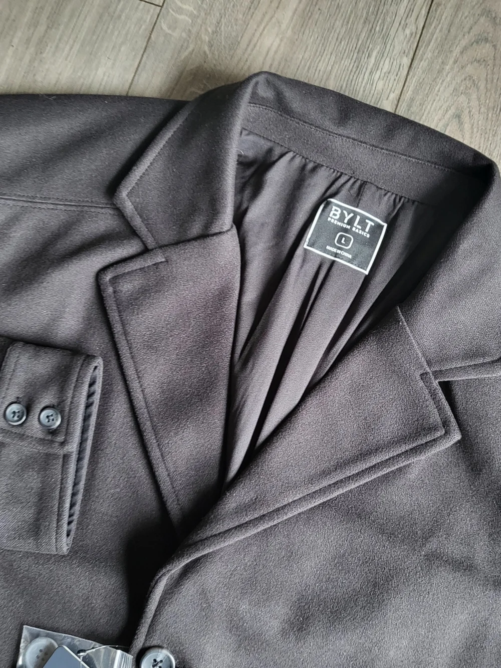 NWT BYLT Premium Basics Coastal Sport Coat Black Mens Sz L Stretch Travel Blazer